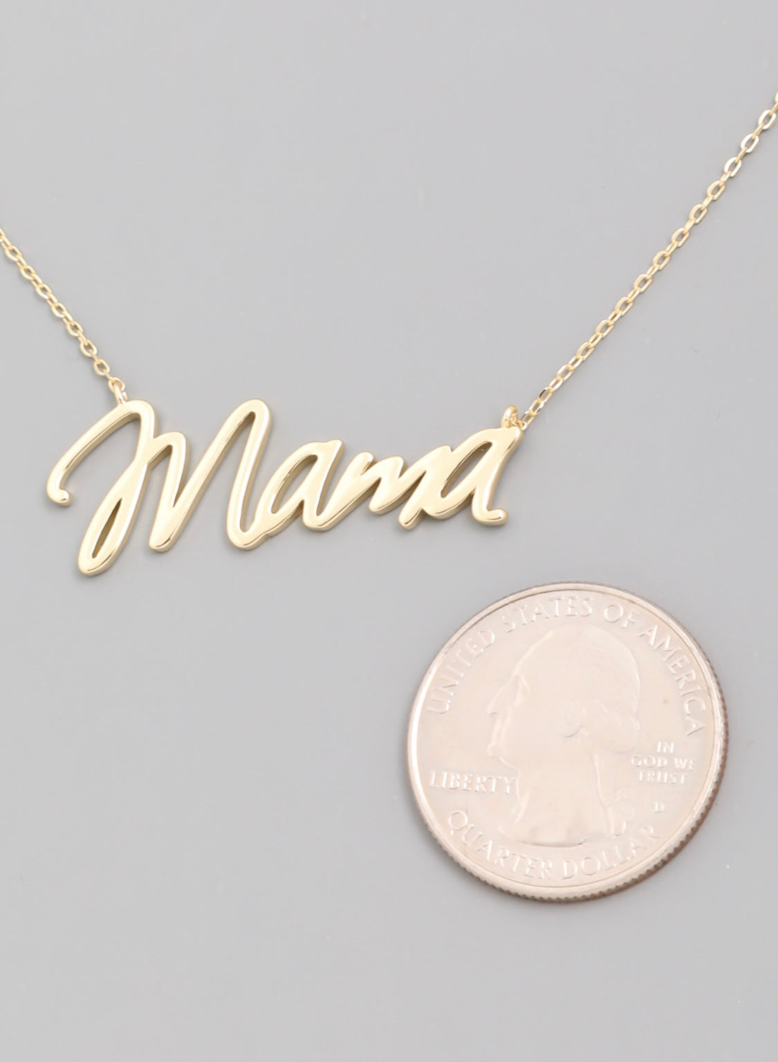 Sterling Silver Mama Print Necklace