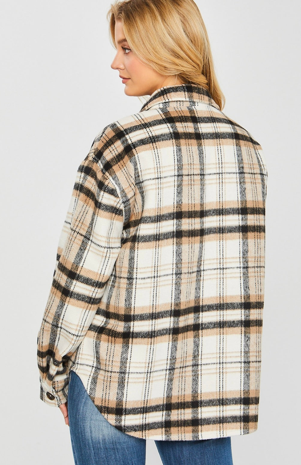 Plaid Bust Pocket Shacket