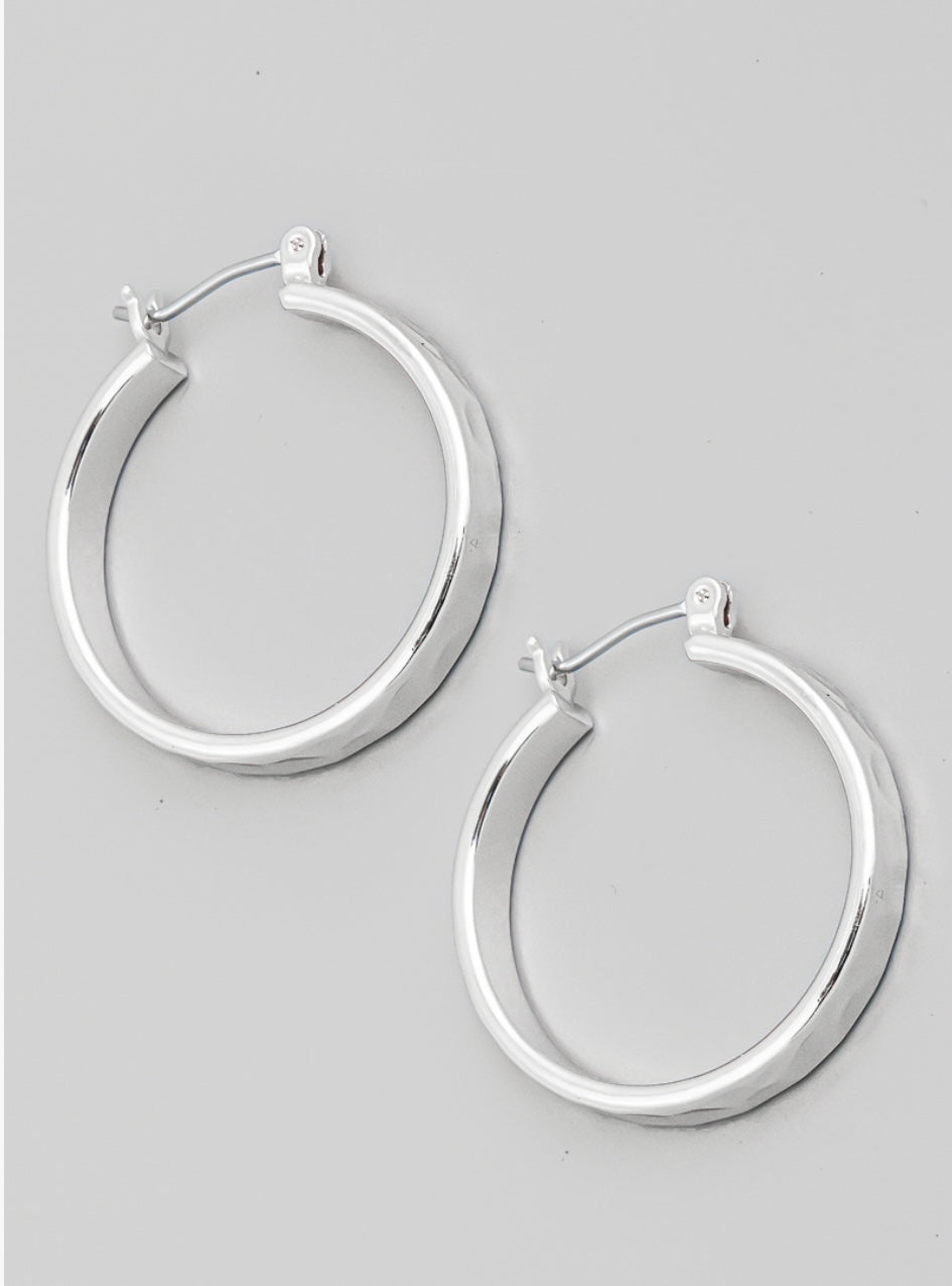 Hammered Pincatch Hoop Earrings